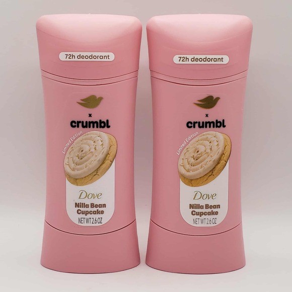 Dove x Crumbl Nilla Bean Cupcake Deodorant Limited Edition Retired 2.6 oz 2-Pack - Picture 1 of 8